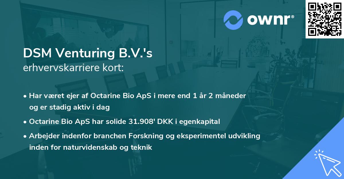 DSM Venturing B.V.'s erhvervskarriere kort