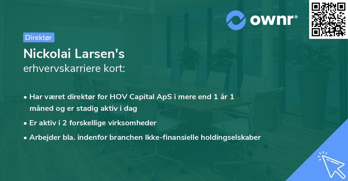 Nickolai Larsen's erhvervskarriere kort