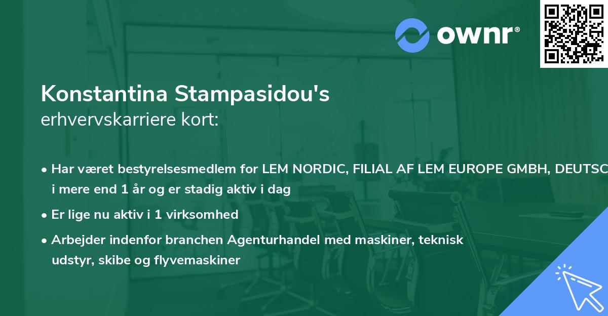 Konstantina Stampasidou's erhvervskarriere kort