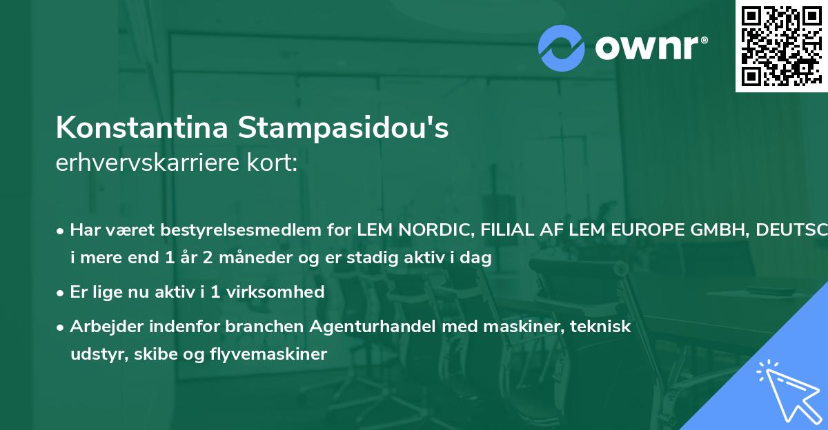 Konstantina Stampasidou's erhvervskarriere kort
