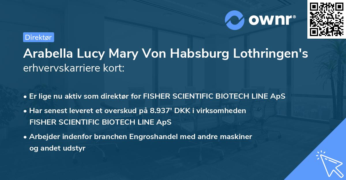 Arabella Lucy Mary Von Habsburg Lothringen's erhvervskarriere kort