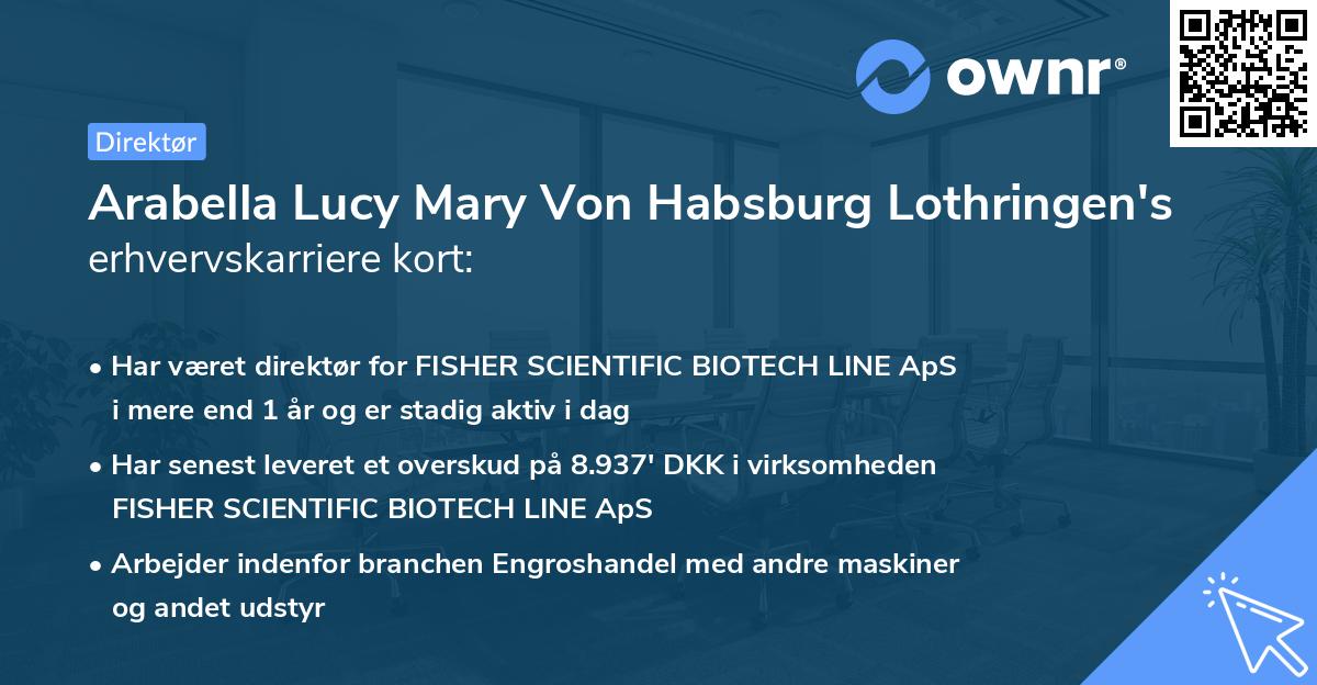 Arabella Lucy Mary Von Habsburg Lothringen's erhvervskarriere kort