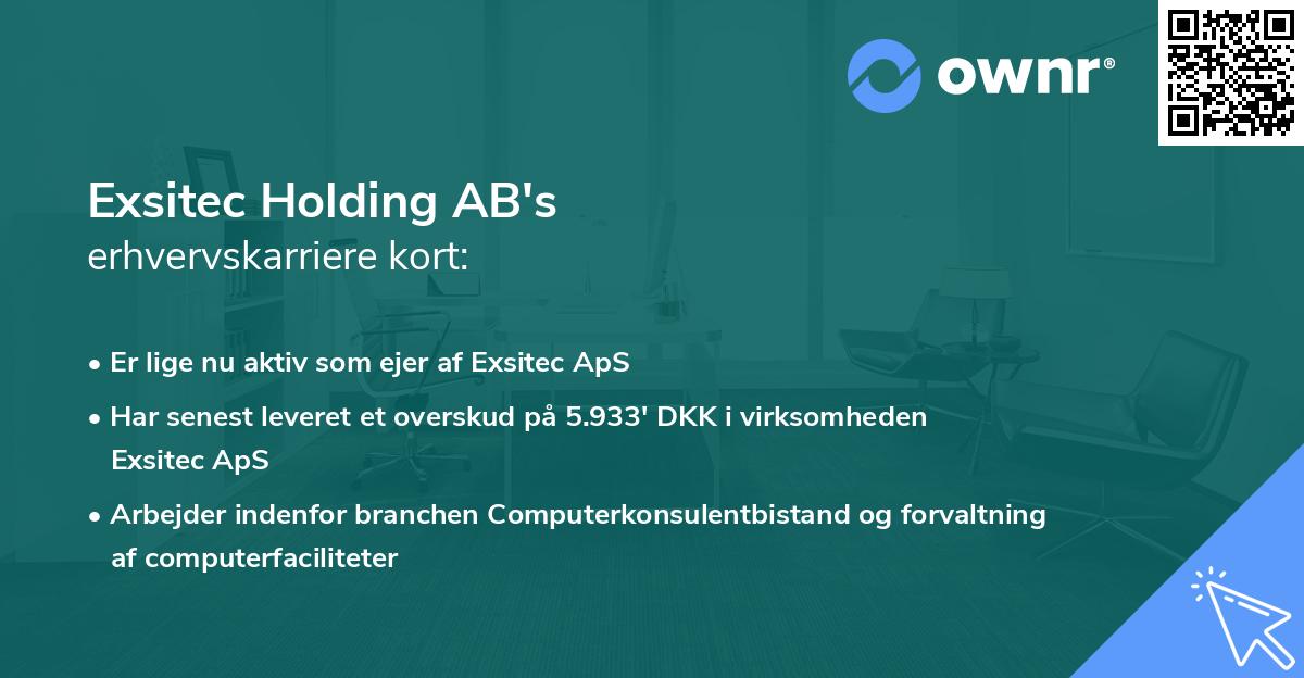 Exsitec Holding AB's erhvervskarriere kort
