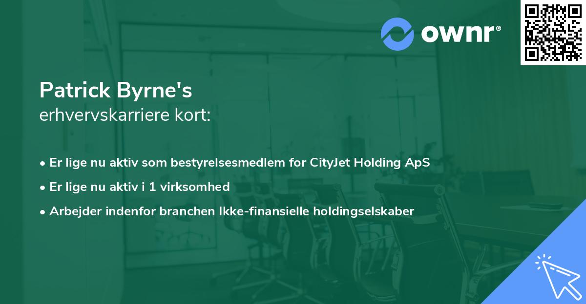 Patrick Byrne's erhvervskarriere kort