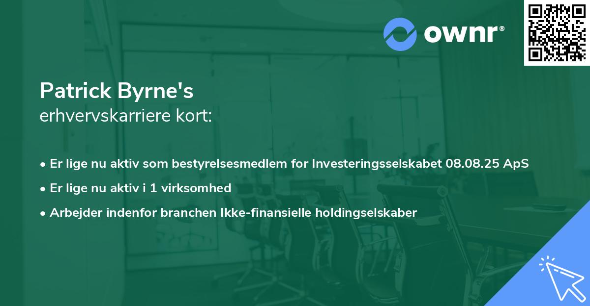 Patrick Byrne's erhvervskarriere kort
