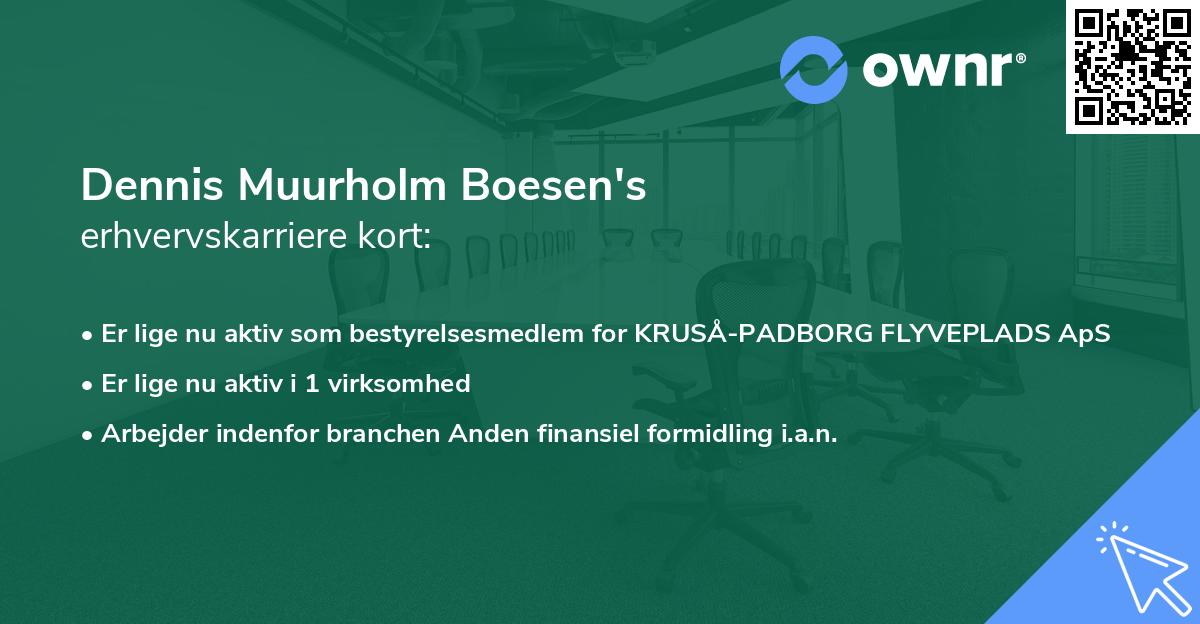 Dennis Muurholm Boesen's erhvervskarriere kort