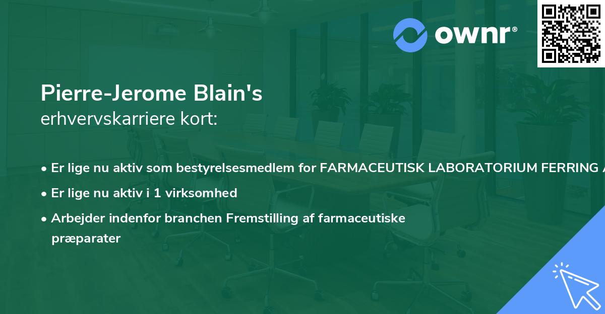 Pierre-Jerome Blain's erhvervskarriere kort