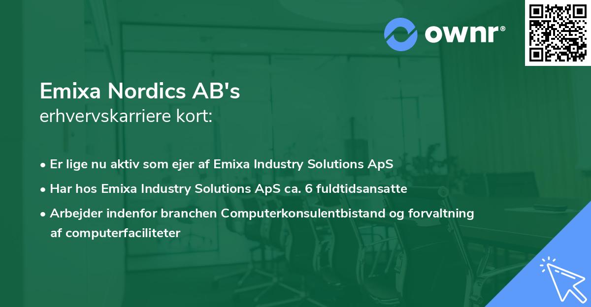 Emixa Nordics AB's erhvervskarriere kort
