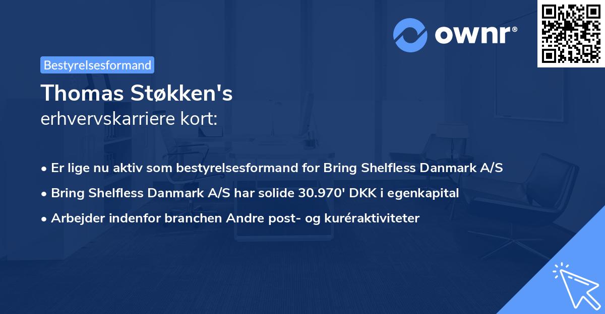 Thomas Støkken's erhvervskarriere kort