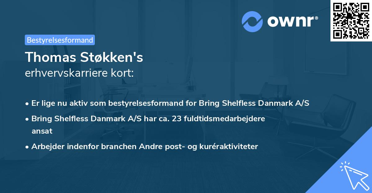 Thomas Støkken's erhvervskarriere kort