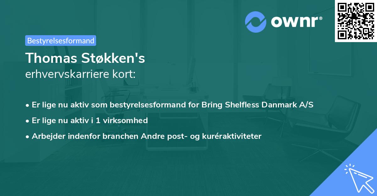 Thomas Støkken's erhvervskarriere kort