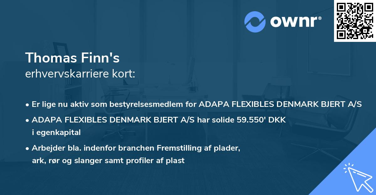 Thomas Finn's erhvervskarriere kort