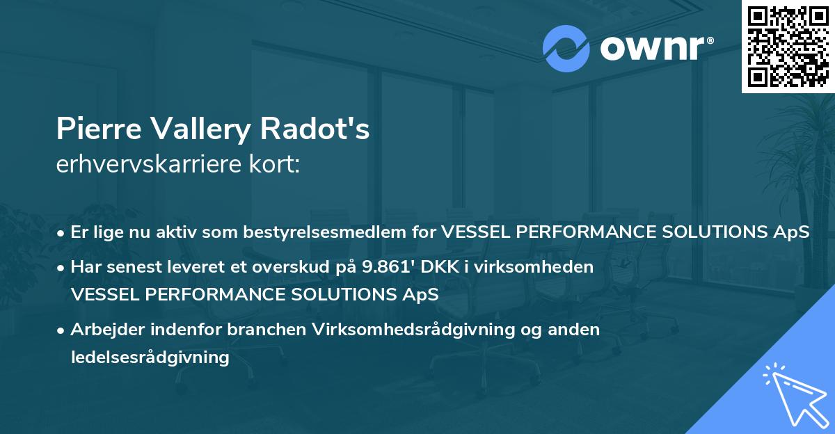Pierre Vallery Radot's erhvervskarriere kort