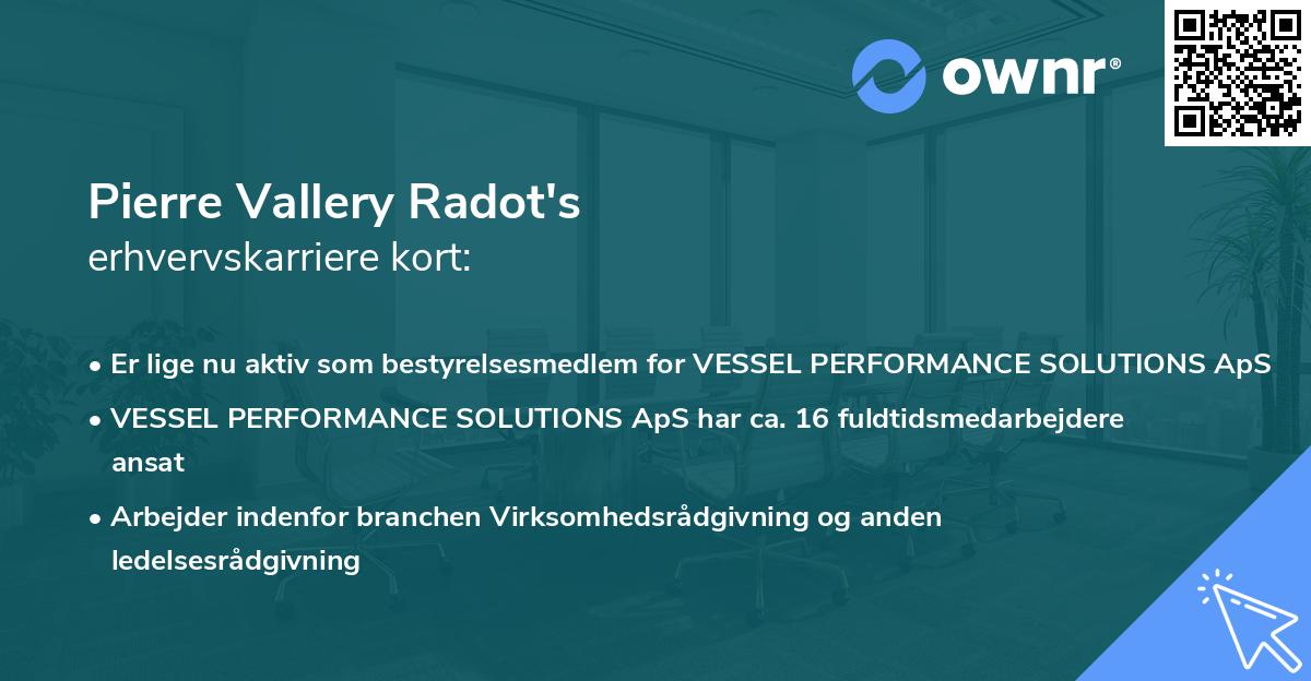 Pierre Vallery Radot's erhvervskarriere kort
