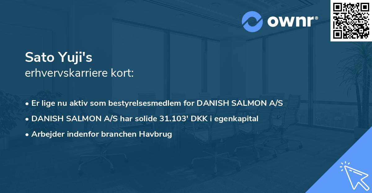 Sato Yuji's erhvervskarriere kort