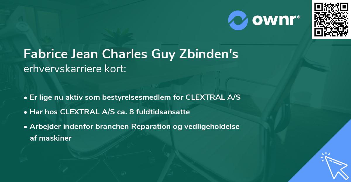 Fabrice Jean Charles Guy Zbinden's erhvervskarriere kort