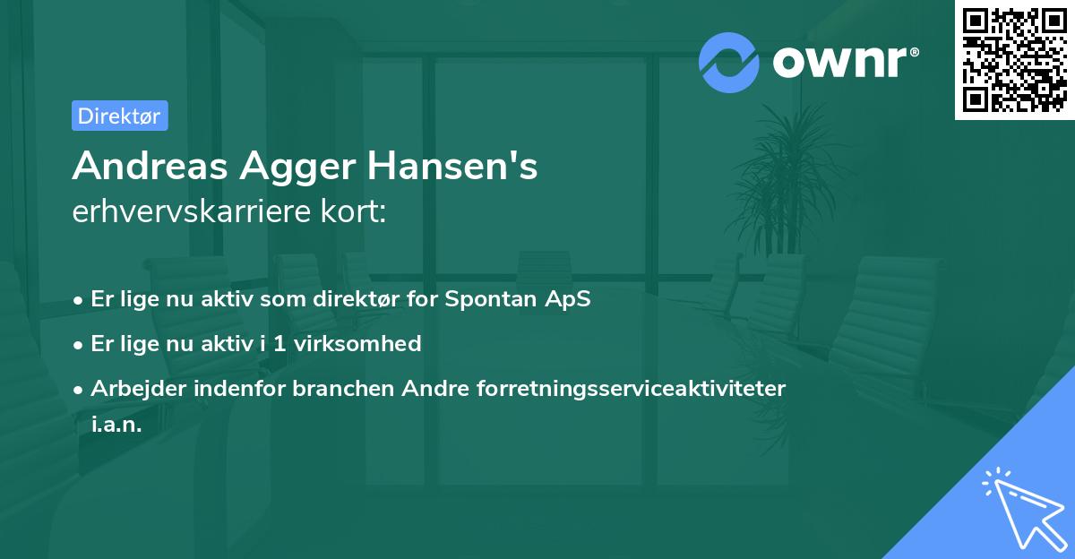 Andreas Agger Hansen's erhvervskarriere kort