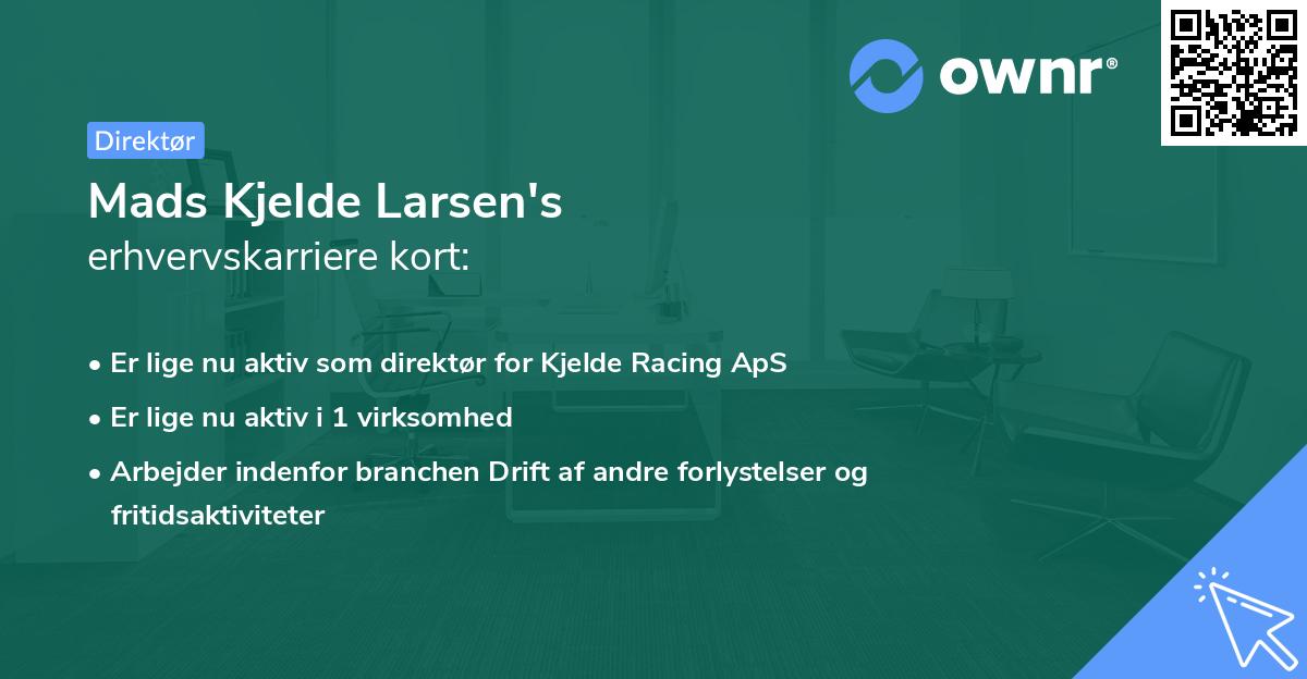 Mads Kjelde Larsen's erhvervskarriere kort