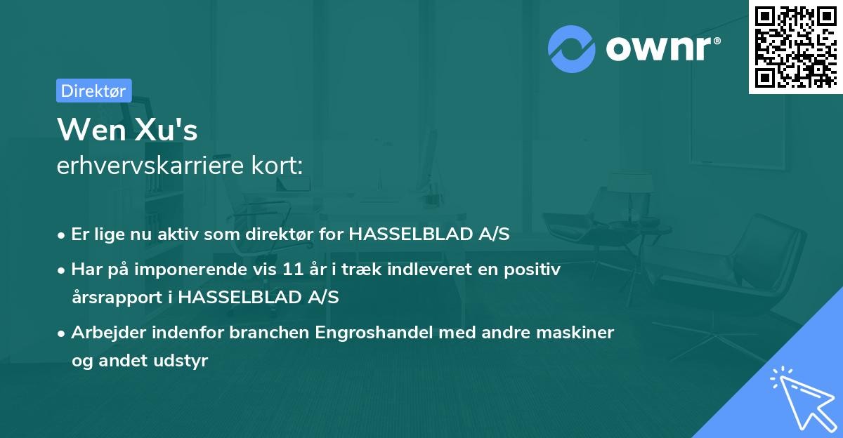 Wen Xu's erhvervskarriere kort