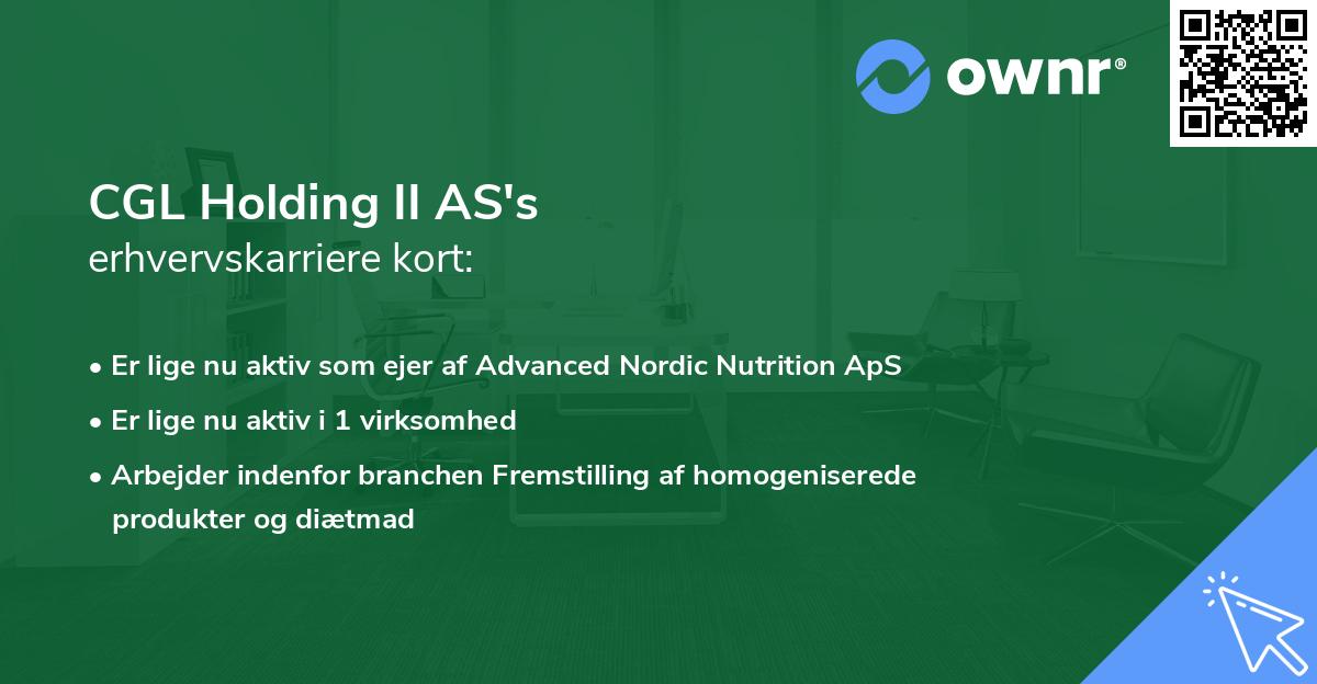 CGL Holding II AS's erhvervskarriere kort