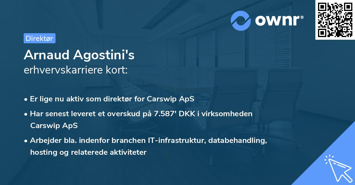 Arnaud Agostini's erhvervskarriere kort