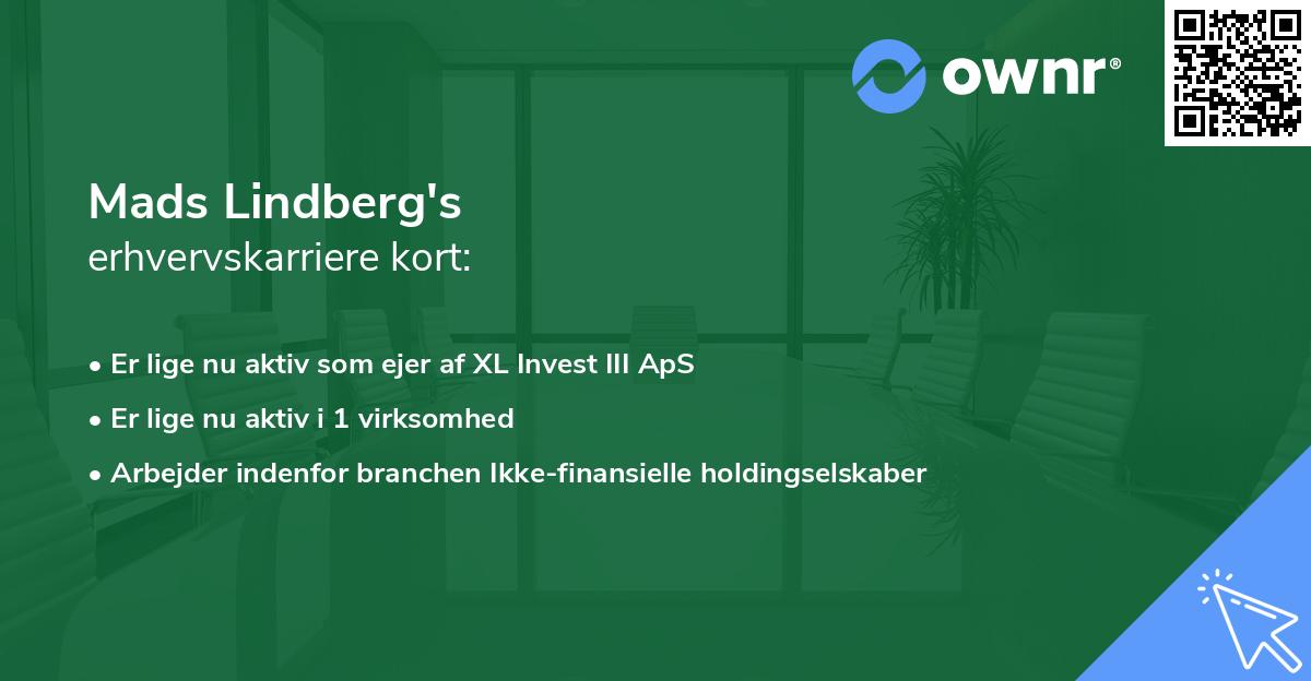 Mads Lindberg's erhvervskarriere kort