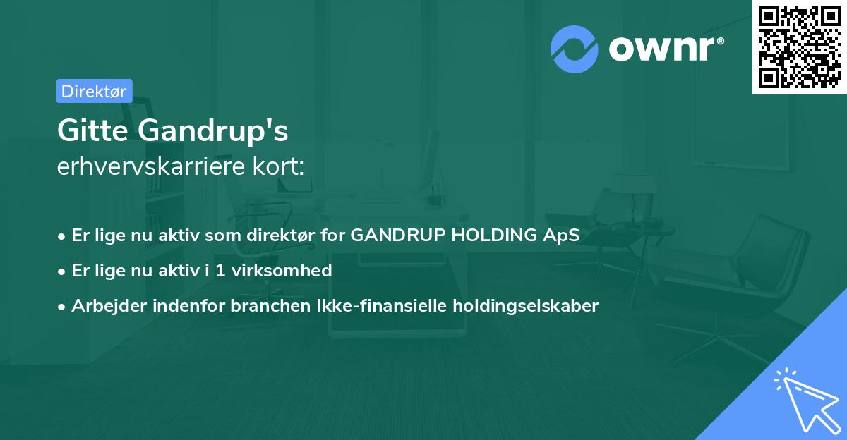 Gitte Gandrup's erhvervskarriere kort
