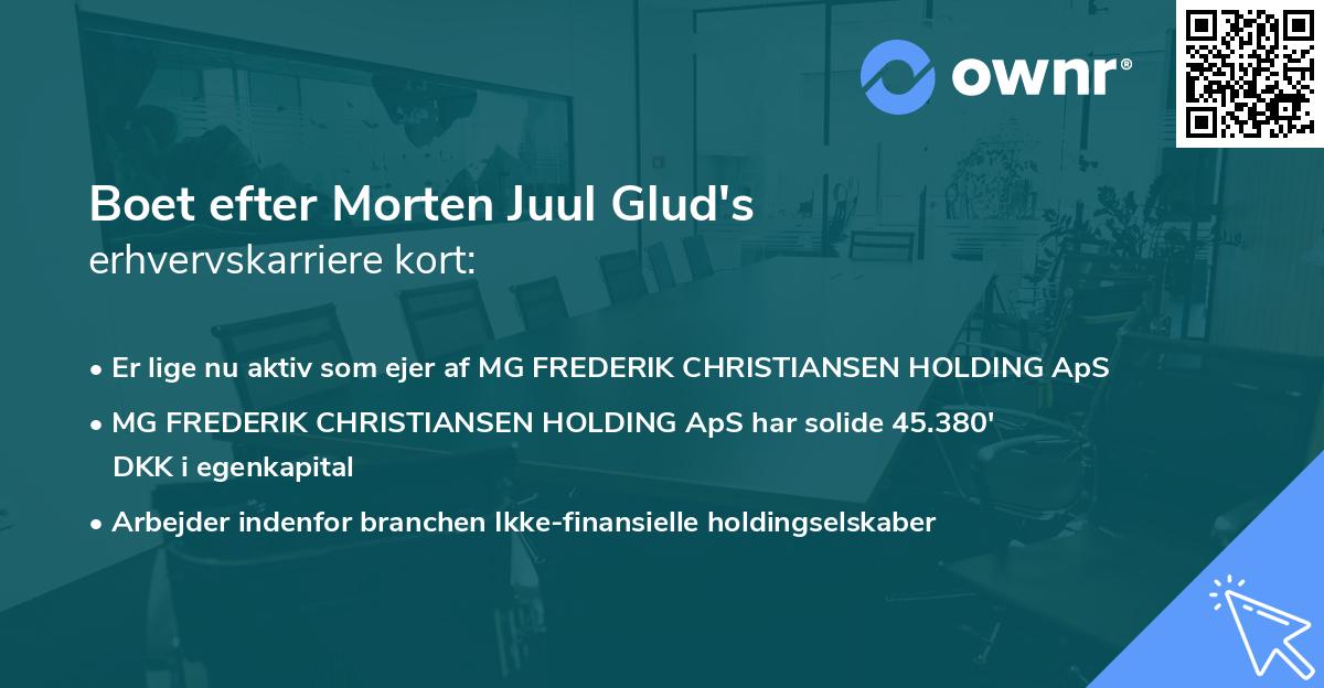 Boet efter Morten Juul Glud's erhvervskarriere kort