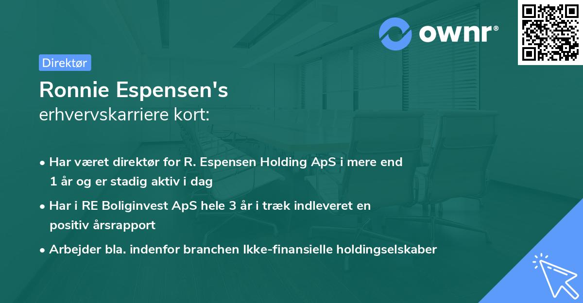 Ronnie Espensen's erhvervskarriere kort