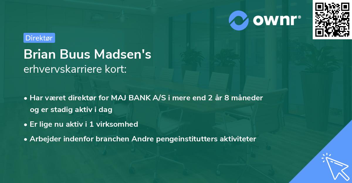 Brian Buus Madsen's erhvervskarriere kort