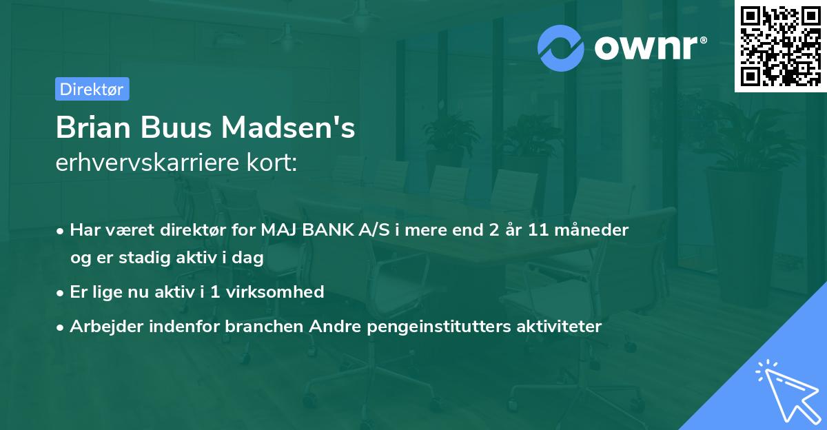 Brian Buus Madsen's erhvervskarriere kort