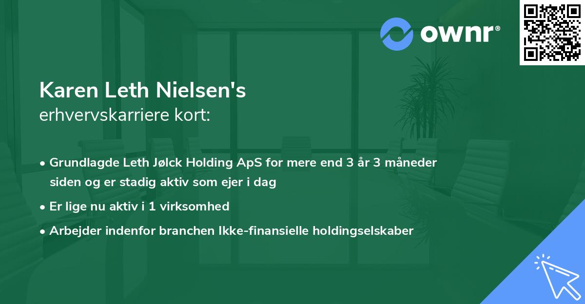 Karen Leth Nielsen's erhvervskarriere kort