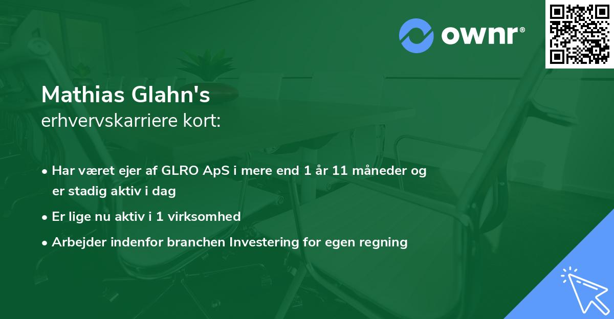 Mathias Glahn's erhvervskarriere kort