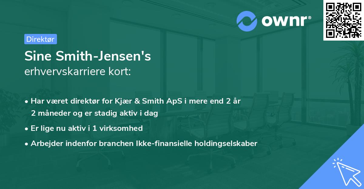 Sine Smith-Jensen's erhvervskarriere kort