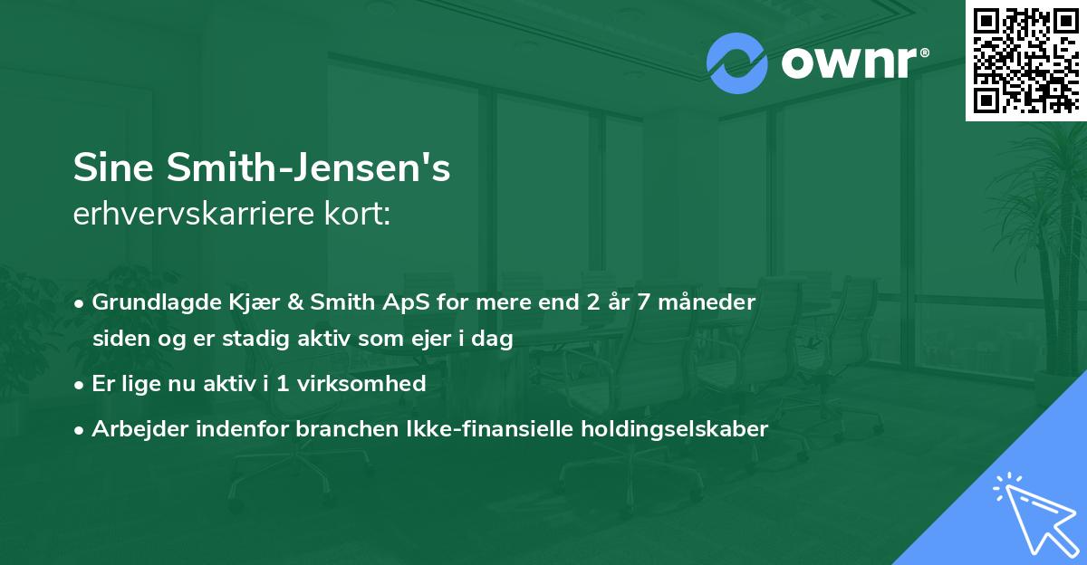 Sine Smith-Jensen's erhvervskarriere kort