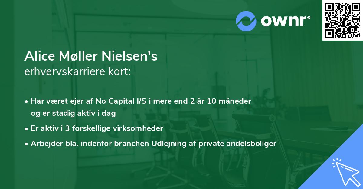 Alice Møller Nielsen's erhvervskarriere kort