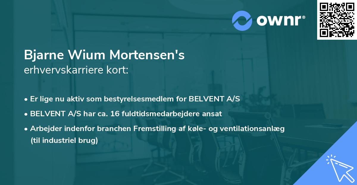 Bjarne Wium Mortensen's erhvervskarriere kort