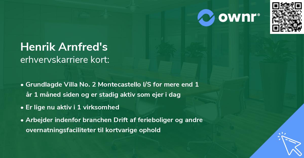 Henrik Arnfred's erhvervskarriere kort