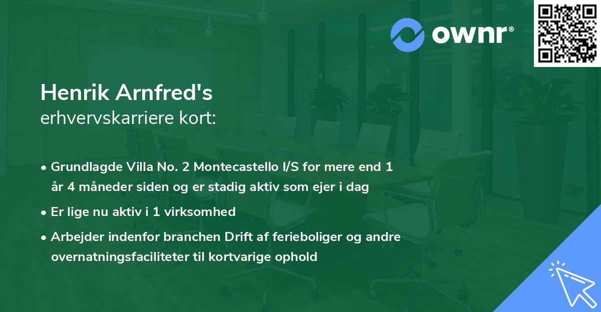 Henrik Arnfred's erhvervskarriere kort