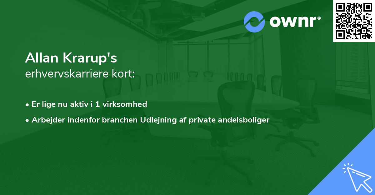 Allan Krarup's erhvervskarriere kort