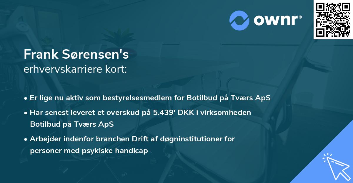 Frank Sørensen's erhvervskarriere kort