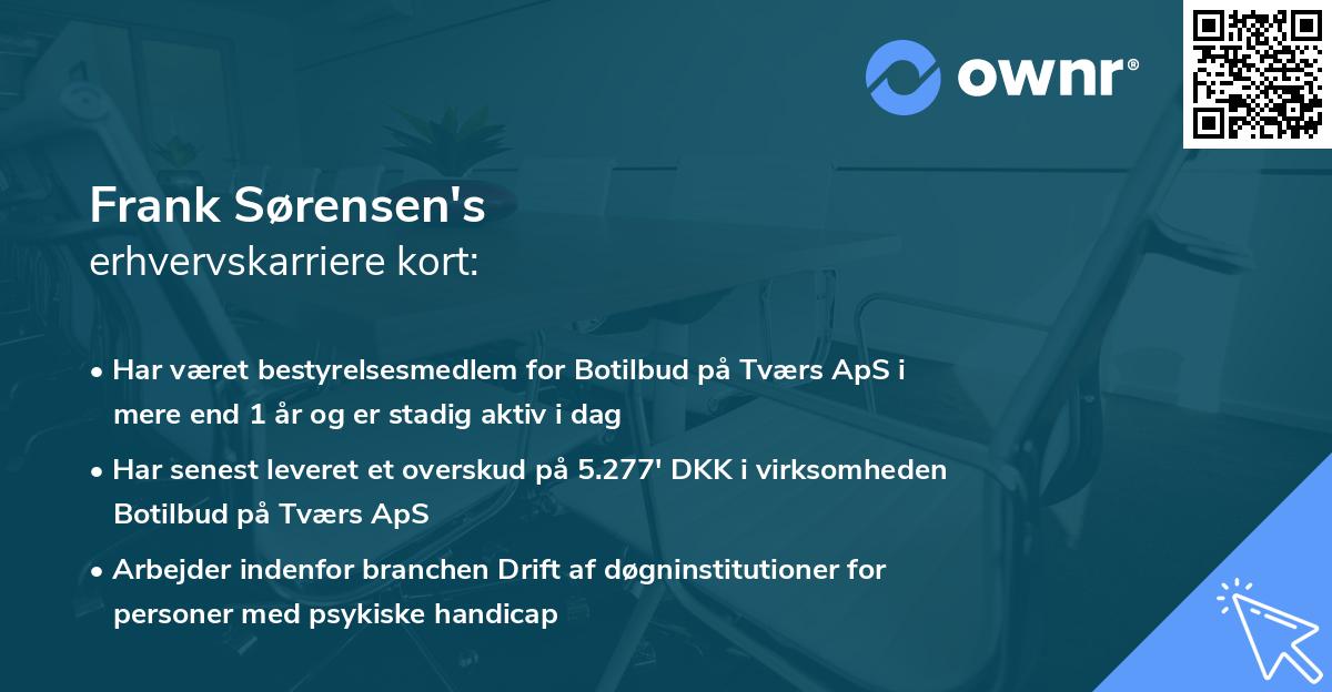 Frank Sørensen's erhvervskarriere kort
