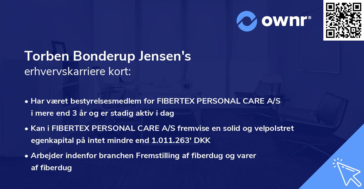 Torben Bonderup Jensen's erhvervskarriere kort