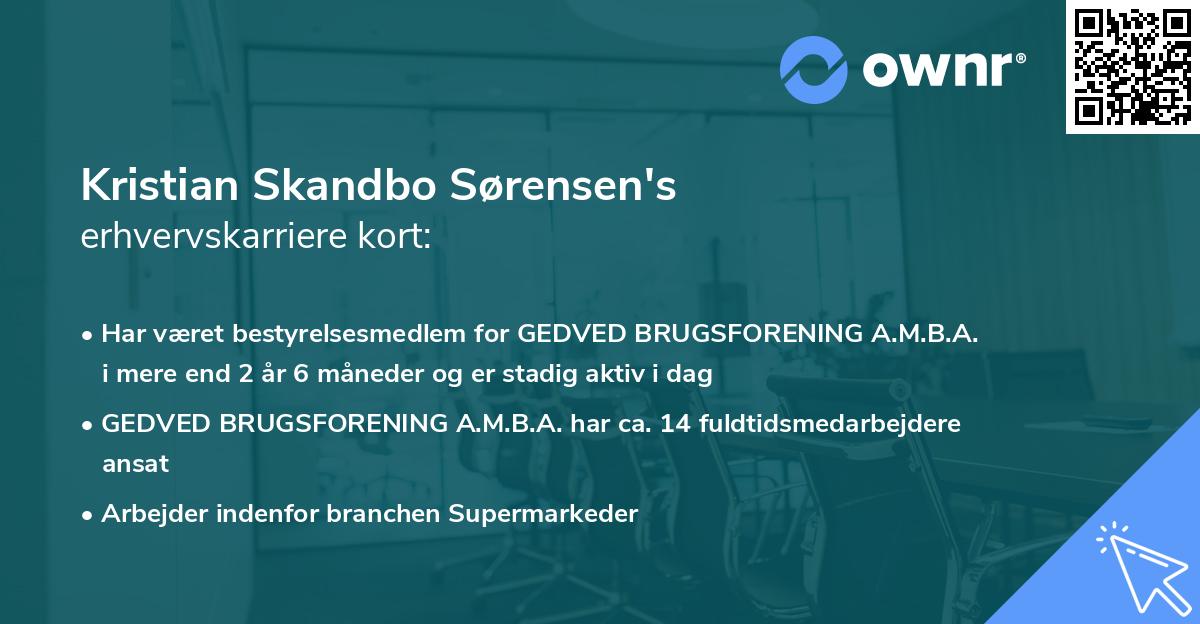 Kristian Skandbo Sørensen's erhvervskarriere kort