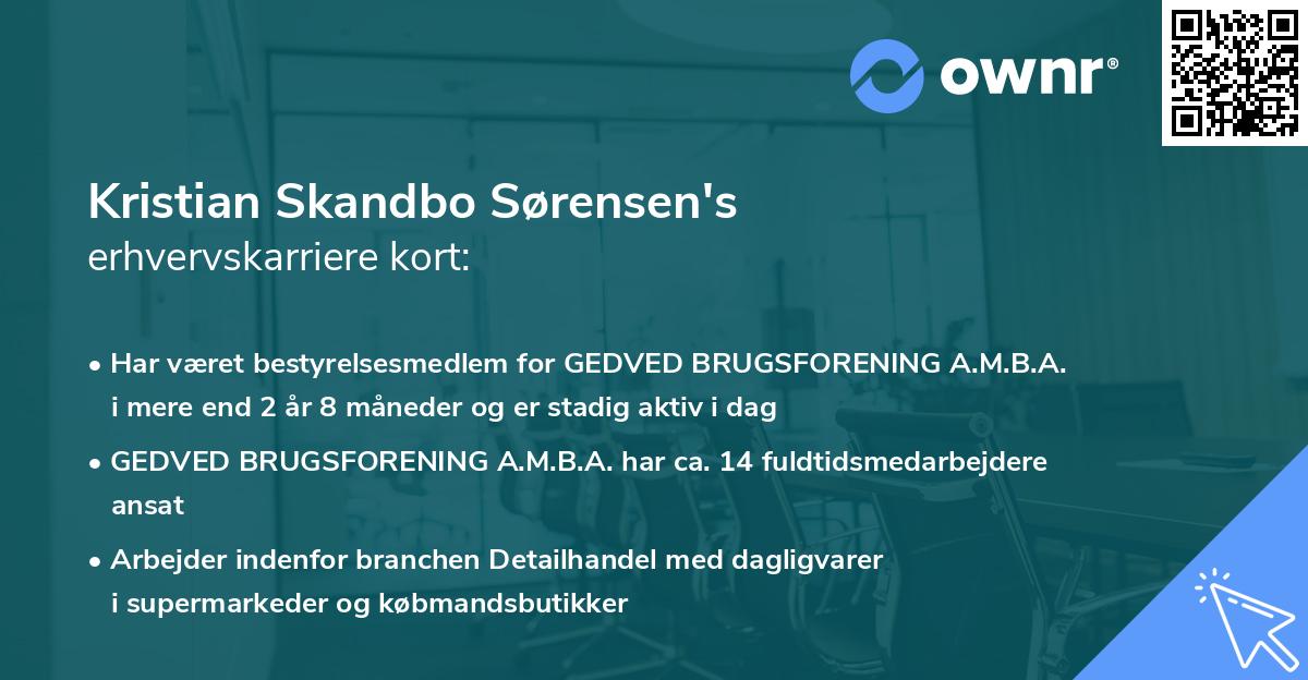 Kristian Skandbo Sørensen's erhvervskarriere kort