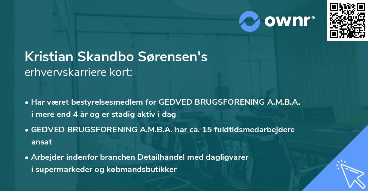 Kristian Skandbo Sørensen's erhvervskarriere kort