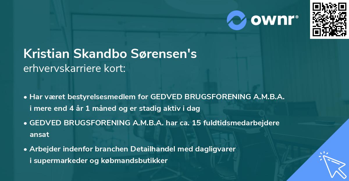 Kristian Skandbo Sørensen's erhvervskarriere kort