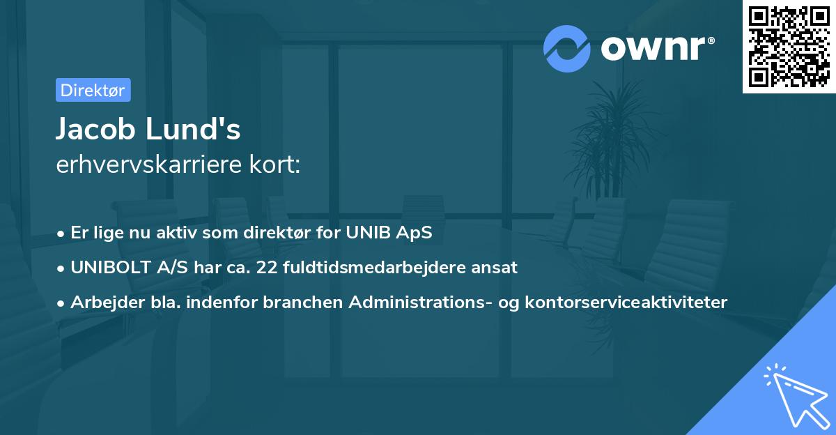 Jacob Lund's erhvervskarriere kort