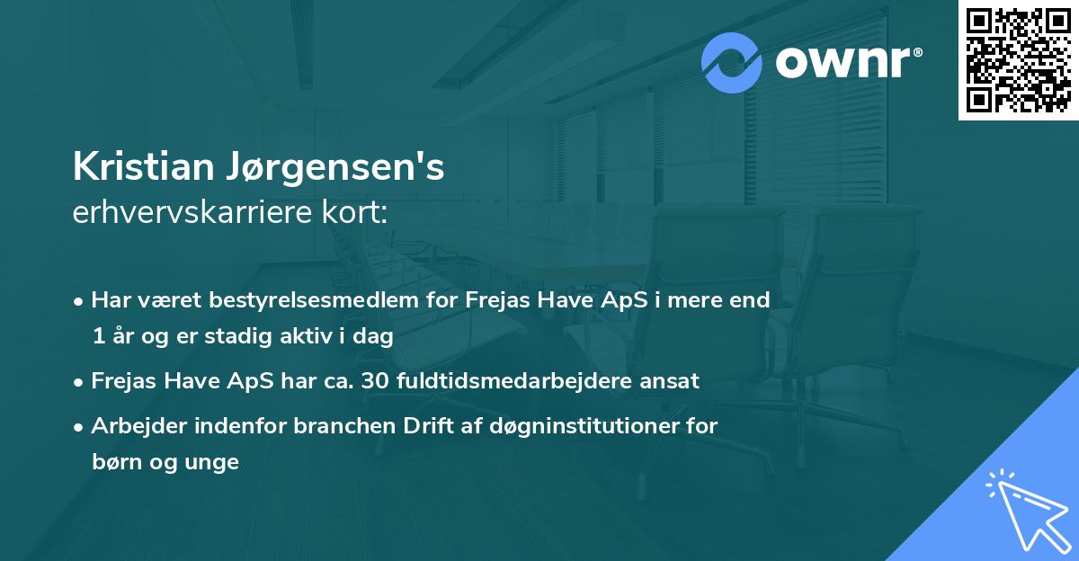 Kristian Jørgensen's erhvervskarriere kort