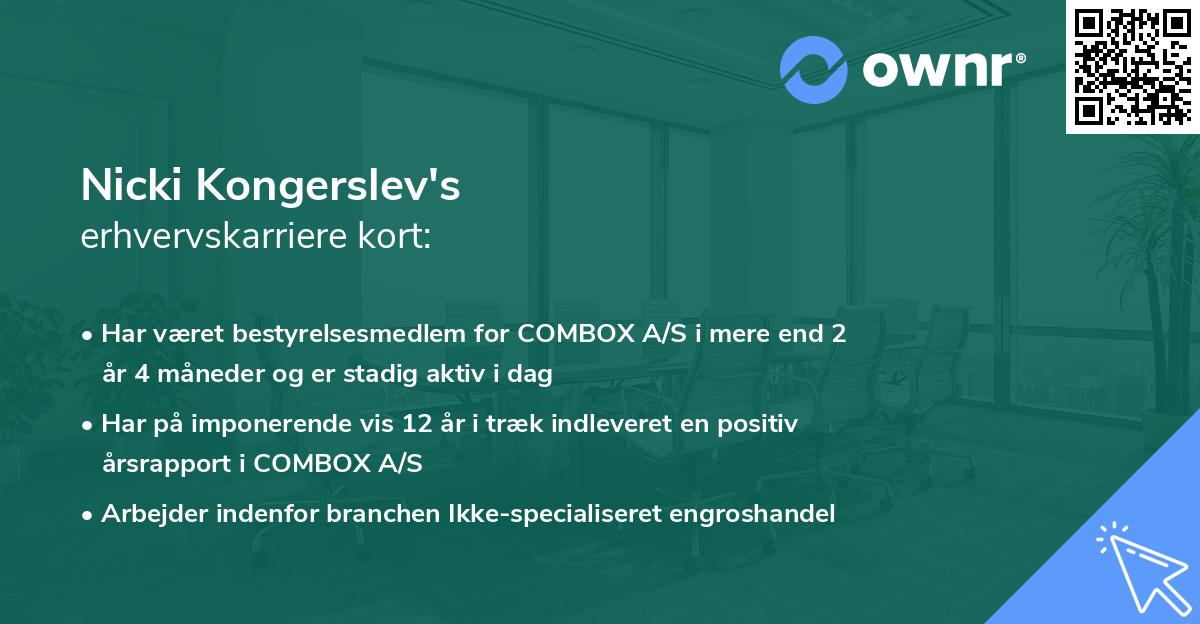 Nicki Kongerslev's erhvervskarriere kort